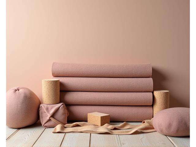 Equipamiento de yoga premium: colchonetas, bloques, correas.